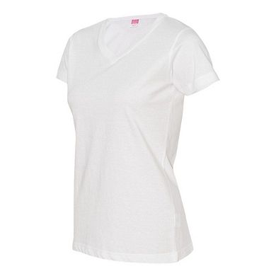 Lat Women´s V-neck Fine Jersey Tee
