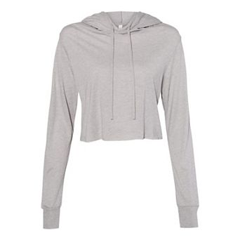 BELLA + CANVAS Womens Triblend Crop Long Sleeve Hoodie