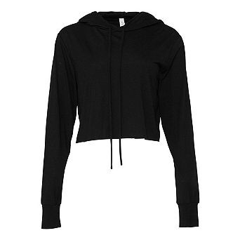 BELLA + CANVAS Womens Triblend Crop Long Sleeve Hoodie