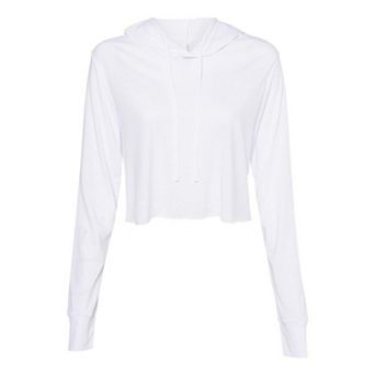 BELLA + CANVAS Womens Triblend Crop Long Sleeve Hoodie