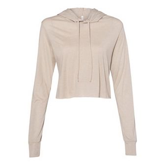 BELLA + CANVAS Womens Triblend Crop Long Sleeve Hoodie
