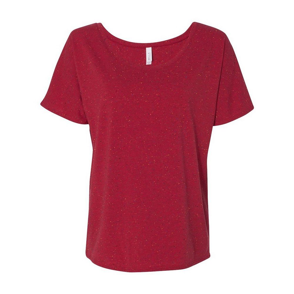Bella Women's Flowy Scoop Neck Muscle Tank - Soft Drapey T-Shirt | Maroon Color In Large