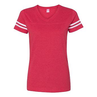 Lat Women´s Football V-neck Fine Jersey Tee