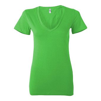 BELLA + CANVAS Womens Jersey Deep V-Neck Tee