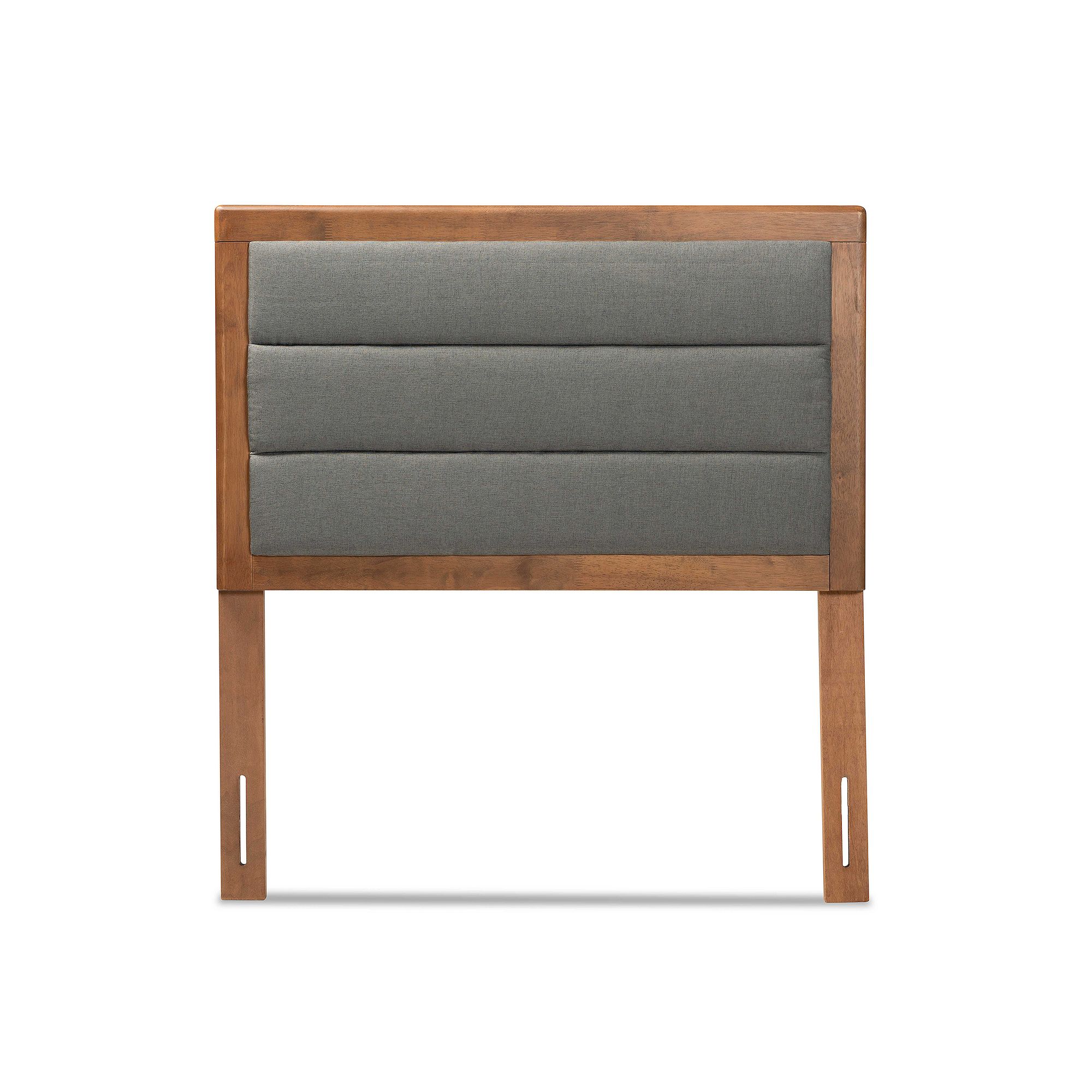 Baxton Studio Dexter Upholstered Headboard, Dark Gray Brown Brown
