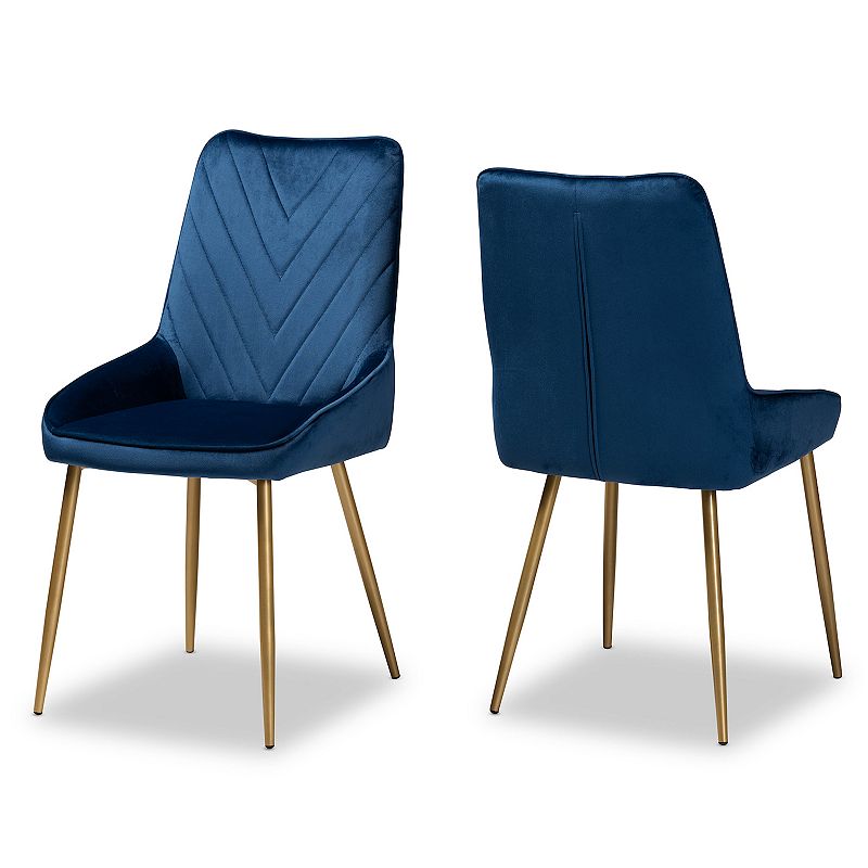 Baxton Studio Priscilla Dining Chair 2-Piece Set, Blue