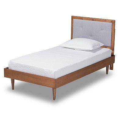 Baxton Studio Saul Upholstered Twin Platform Bed