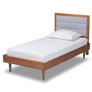 Baxton Studio Seren Upholstered Twin Platform Bed