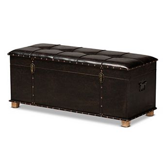 Baxton Studio Janna Faux Leather Storage Ottoman