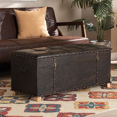 Baxton Studio Janna Faux Leather Storage Ottoman