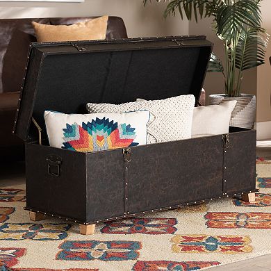Baxton Studio Janna Faux Leather Storage Ottoman