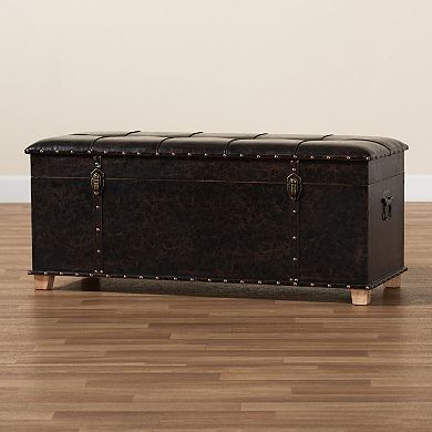 Baxton Studio Janna Faux Leather Storage Ottoman