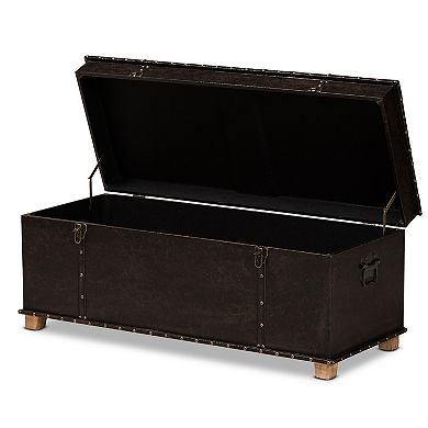 Baxton Studio Janna Faux Leather Storage Ottoman