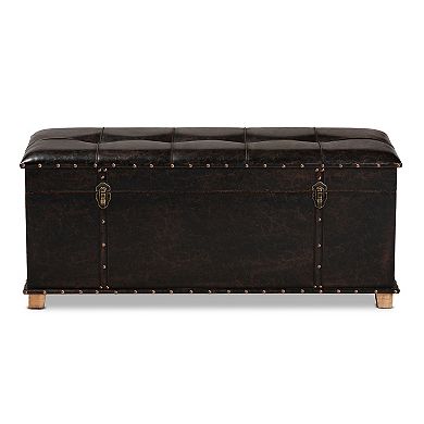 Baxton Studio Janna Faux Leather Storage Ottoman