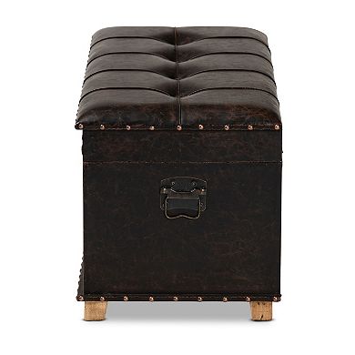 Baxton Studio Janna Faux Leather Storage Ottoman