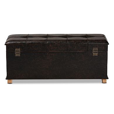 Baxton Studio Janna Faux Leather Storage Ottoman