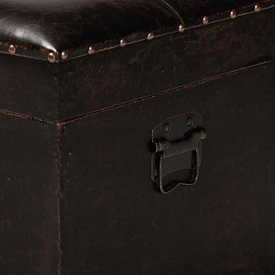 Baxton Studio Janna Faux Leather Storage Ottoman