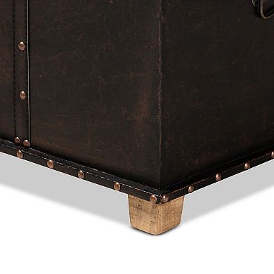 Baxton Studio Janna Faux Leather Storage Ottoman