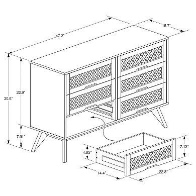 Baxton Studio Barrett 6-Drawer Dresser
