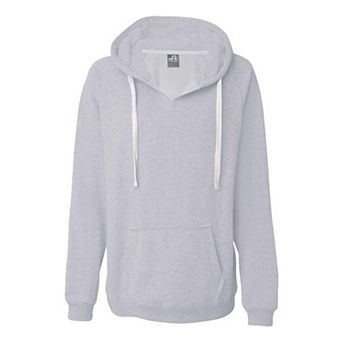 J. America Women´s Sueded V-neck Hooded Sweatshirt