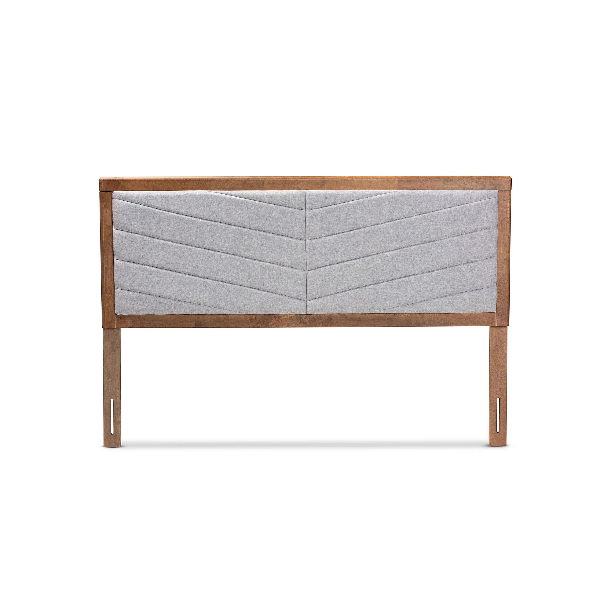 Baxton Studio Iden Upholstered Headboard, Light Gray Brown