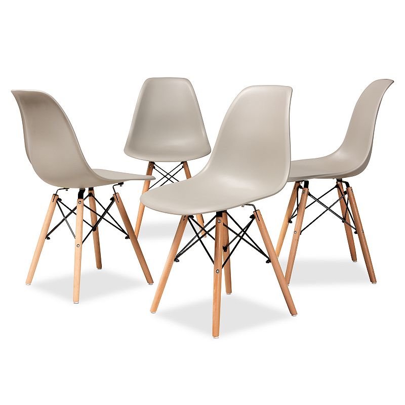 Baxton Studio Jaspen Dining Chair 4-piece Set, Beig/Green