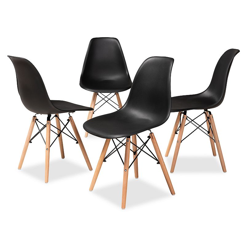 Baxton Studio Jaspen Dining Chair 4-piece Set, Black