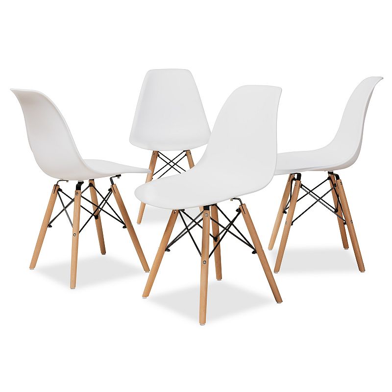 Baxton Studio Jaspen Dining Chair 4-piece Set, White
