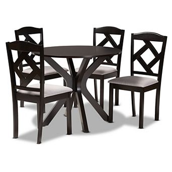 Baxton Studio Carlin Dining Table & Chair 5 pc Set