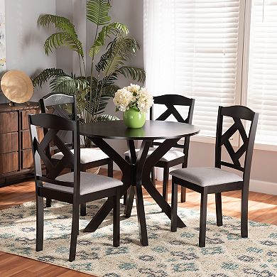 Baxton Studio Carlin Dining Table & Chair 5-piece Set