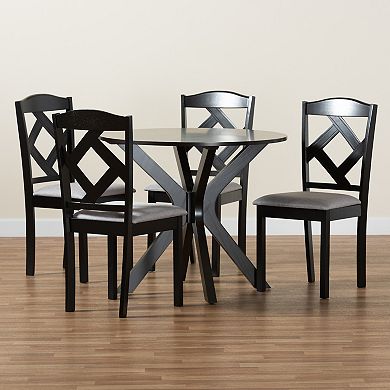 Baxton Studio Carlin Dining Table & Chair 5-piece Set