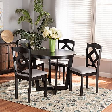 Baxton Studio Morigan Dining Table & Chair 5-piece Set