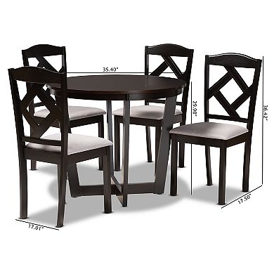 Baxton Studio Morigan Dining Table & Chair 5-piece Set