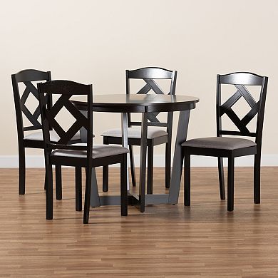 Baxton Studio Morigan Dining Table & Chair 5-piece Set