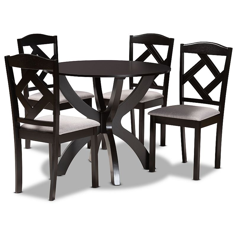 18177912 Baxton Studio Nesa Dining Table & Chair 5-piece Se sku 18177912