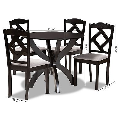Baxton Studio Nesa Dining Table & Chair 5-piece Set