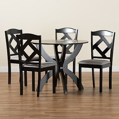 Baxton Studio Nesa Dining Table & Chair 5-piece Set
