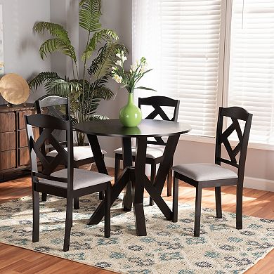 Baxton Studio Riona Dining Table & Chair 5-piece Set