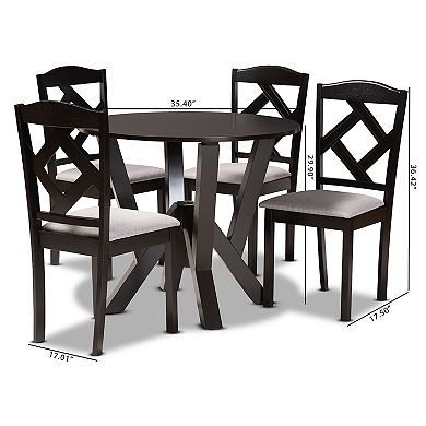 Baxton Studio Riona Dining Table & Chair 5-piece Set
