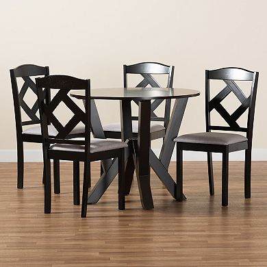 Baxton Studio Riona Dining Table & Chair 5-piece Set