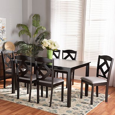 Baxton Studio Ruth Dining Table & Chair 7-piece Set