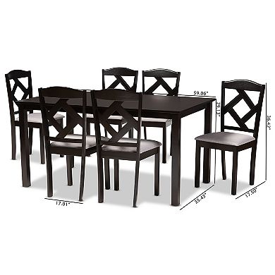 Baxton Studio Ruth Dining Table & Chair 7-piece Set