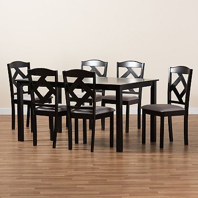 Baxton Studio Ruth Dining Table & Chair 7-piece Set