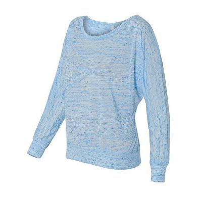 BELLA + CANVAS Womens Flowy Off Shoulder Long Sleeve Tee