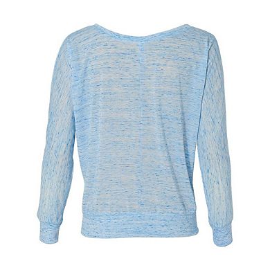 BELLA + CANVAS Womens Flowy Off Shoulder Long Sleeve Tee