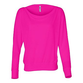 BELLA + CANVAS Womens Flowy Off Shoulder Long Sleeve Tee