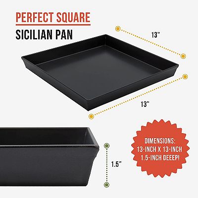 Geanodiseerde Aluminium Bakvorm Chef-kok Pomodoro Detroit Style Pizza Pan – Hard Voor échte Detroit Pizza (35x25 Cm) 35x25 Cm Pizza Pan