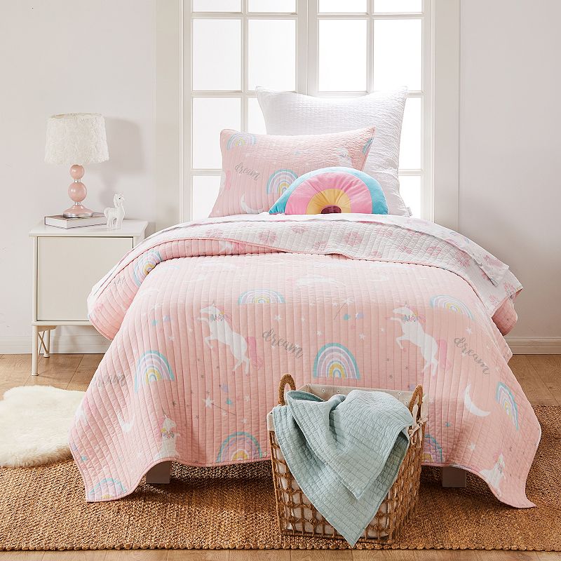 Levtex Home Melody Quilt Set with Shams, Pink, Full/Queen