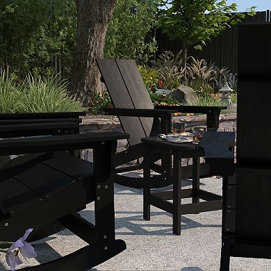 Merrick Lane Patio Set with Adirondack Rocking Chairs & Side Table