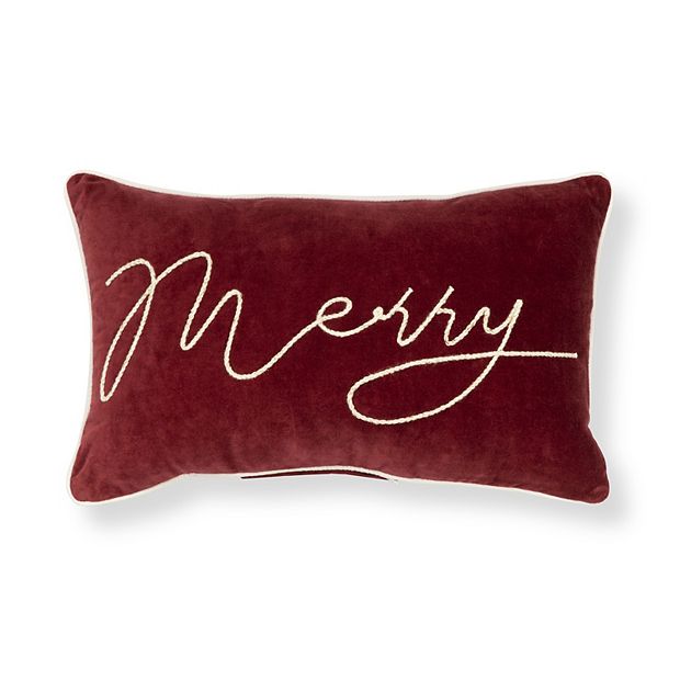 Merry Red Holiday Throw Pillow